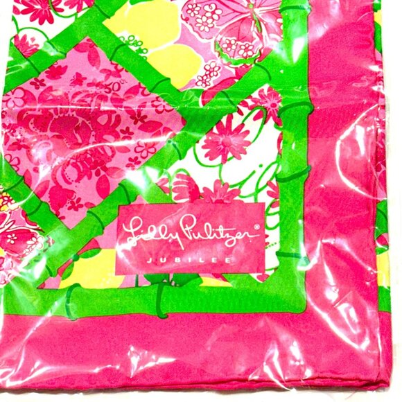 Lilly Pulitzer Accessories - Lilly Pulitzer Jubilee Silk Scarf NIP 24" Square 50th Anniversary Pink Green